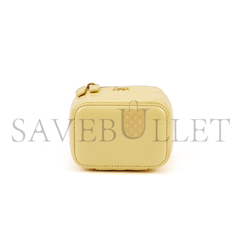 CHANEL MINI PEARL CRUSH VANITY CASE WITH CHAIN YELLOW 110267 (11*8.5*7cm)